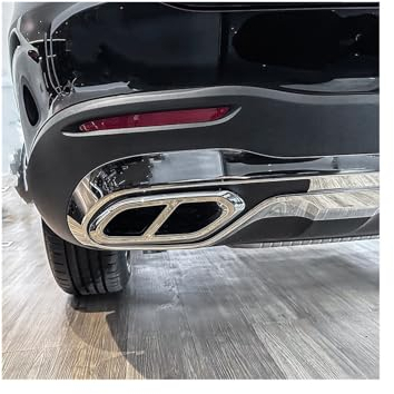 Auspuffblenden Auto Hinten Throat Auspuffrohr Schalldämpfer Tipps Abdeckung Trim Für Mercedes Für Benz GLC Klasse X254 2023+ GLC260 GLC300 Für AMG (Color : 2pcs Silver)