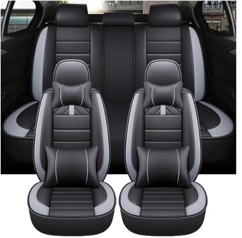 Auto-Schonbezüge Für Nissan Für Juke Auto Sitzkissen Abdeckung Vollen Satz Leder Zubehör Innen Autositzschoner (Farbe : Grau, Größe : 9 PCS)