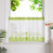 HeichkelL Scheibengardinen mit Streifen Küche Kurzstores Leinenoptik Bistrogardine Kleinfenster Gardine Grün mit Tunnelzug HxB 60x90cm 1 Stück