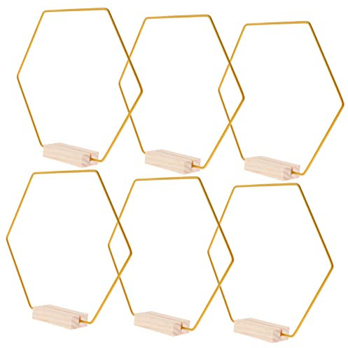KOMBIUDA 6satz Metallringe Für Blumenkranz-DIY-tischdekoration Traumfängerkreise Sechseckringe Mit Ständer Für Haus Geschäft Garten Dekoration
