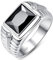 Yaresul 5.3ct 8X10mm Männer Rechteck Schliff Schwarz Onyx Ring Obsidian Ring für Männer Weiß Cubic Zirconia 925 Sterling Silber Ringe für Männer Hochzeit Ring Größe 67.2(21.4)