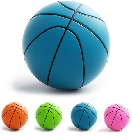 XehCaol Silent Basketball,24CM Schaumstoff Leiser Stiller Basketball Lautloser Leise Basketbälle Dribbling Indoor für Kinder Erwachsene (Blue)