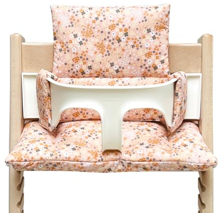 Blausberg Baby - Tripp Trapp Sitz-Kissen Set für Stokke Hochstuhl - 2-teilige Auflage/Polster/Sitzverkleinerer - Spring Apricot Rosa Peach Material Oeko-TEX Standard 100 Zertifiziert