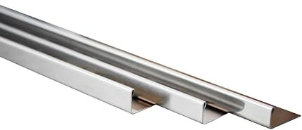 L-Profil 10 x Fliesenschiene Gebürstet Fliesenprofil Edelstahlschiene V2A L250cm Vorteilspack (Höhe 11mm)