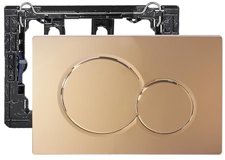 Betätigungsplatte für Doppelspülung kompatibel mit Geberit 115.770.46.6 Wandmontage WC-Spülbetätigungsplatte Sigma01, glänzend gold