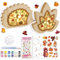 Shinybox Herbstdeko Lampe, 3D Holz LED Dekoration Laterne, 2 Stück DIY Herbst Dekoration mit 8 Herbstlichen Aufklebern + 12 Farben der Farbe, Herbst Holz Ornament für Party Erntedankfest Innen Deko(B)