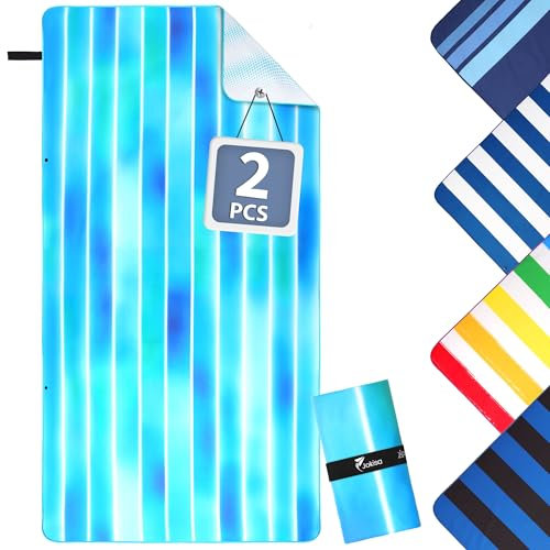 Jokisa 2 Stück Mikrofaser Handtuch Set, Strandtuch XXL 90x180cm, Microfaser Handtücher Kompakt und Sandfest, Leicht und Schnelltrocknend Gym Handtuch für den Strand, Gym, Travel