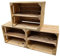 Teramico Vintage gebrauchten Holzkisten/Obstkisten/Weinkisten original aus dem Obstanbau mit Ablagefach geflammt 50 x 40 x 30cm (3 x Ablage Lang)