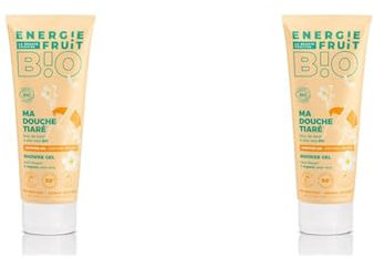 ENERGIE FRUIT | Gel Douche pH Neutre | Certifié BIO par Ecocert | Fleur de Tiaré & Aloe Vera | Vegan | 200ml (Lot de 2)