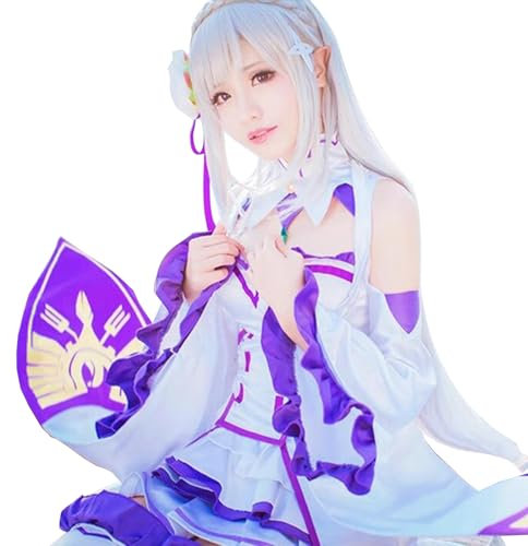 CR ROLECOS Anime Emilia Cosplay-Kostüm, Outfit Re-Life In A Different World From Zero Maid, Uniform, Halloween, Party, Größe XL