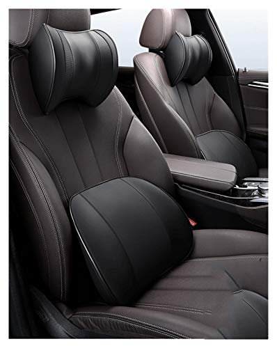 CXLHZCJB Lendenkissen Rückenstützkissen Memory-Schaum-Kissen für Autositz, Bürostuhl, Zuhause, Sofa oder Couch, Kissen mit niedriger Rückenlehne, Stuhl, Auto-Nackenkissen, Kissen mit (Farbe: Schwarz,