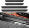 4 Pcs Car Door Sill Scuff Plate Cover,Universal Car Door Threshold Protection,PVC Soft Rubber Front/Rear Door Sill Scuff Plate Guard,Welcome Pedal Protector Cover (Black)
