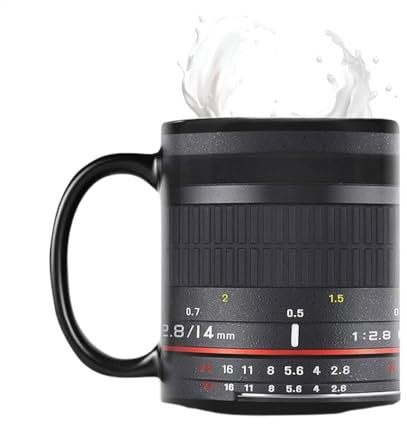 Kaffeetasse mit Kameraobjektiv, lustige Fotokeramiklinse, lustige Kaffeetasse für Damen und Herren, Teetasse, Weihnachten, Geburtstag, coole Fotografie-Tasse für Fotografen