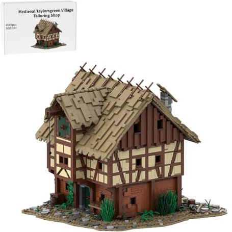 BlocteckToy Klemmbausteine Mittelalterlicher Taylorsgreen Dorf Bäckerei Set, 4645 Teile Mittelalterliches Architecture Haus Gebäude Set
