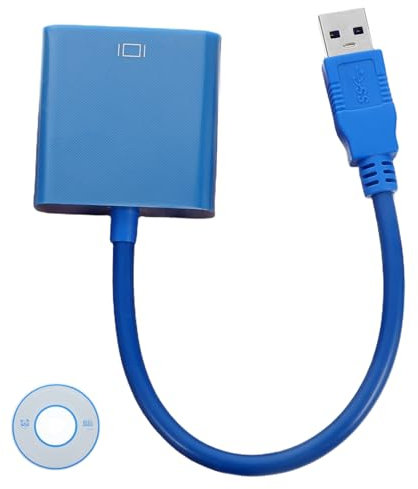 HOMSFOU Cable Adaptador USB 3.0 a Vga Compatibilidad Total Sin Necesidad De Fuente Externa para 7 8 y 10