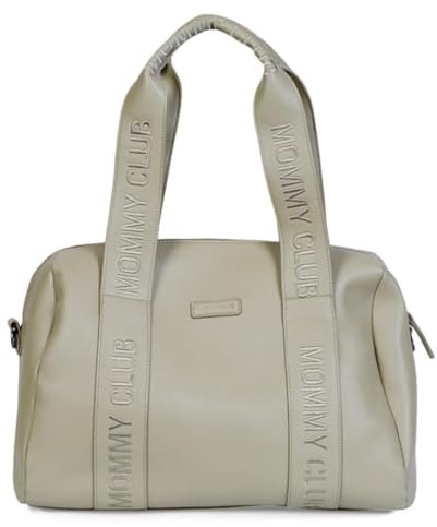 CHILDHOME, Baby Wickeltasche, Mommy Bag, inkl. Baby Wickelunterlage, viele Fächer, Kinderwagenaufsatz, Schultergurt, Kunstleder, 22L, Mommy Club Signature, Grün