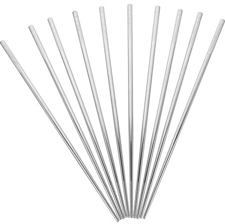 Baguettes japonaises, baguettes personnalisées, baguettes en métal, vaisselle portable, baguettes décoratives, 5 paires de baguettes en acier inoxydable