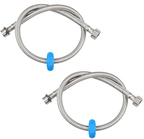 LEADAHEAD 50CM Flexible Pipe Extension BSP 1/2 Male to BSP 1/2 Female Stainless Steel Braided Hose Water Supply Hose Connector 2 Pcs