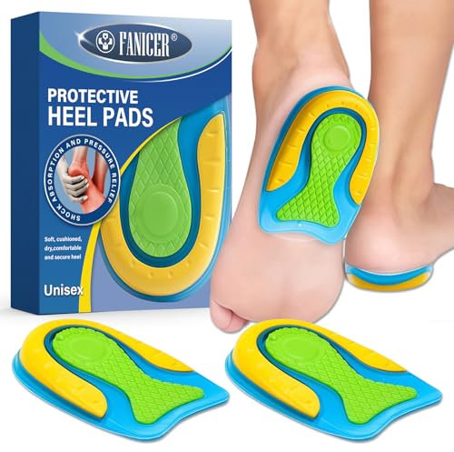 Fanjuanlan 2 Paires Talonnettes en Gel de Silicone, Talonnette Gel Silicone Antichoc Amortissante,Orthopédique Talonnettes, Protègez vos Talons pour femme et homme,Taille S