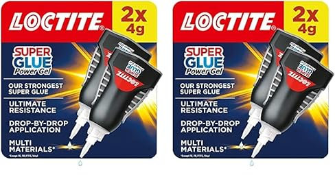 Loctite Super Glue Power Gel, Flexible Super Glue Gel, Superglue with Non-Drip Formula for Vertical Applications, Clear Glue with Precise Nozzle, 2x4g (Pack of 2)
