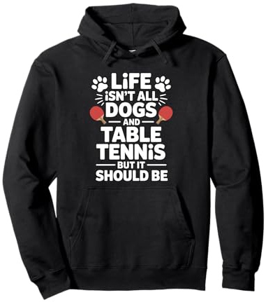Hunde und Tischtennis Lustiges Tischtennis Pullover Hoodie