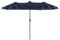 PHI VILLA Sombrilla rectangular grande para balcón, 380 x 200 cm, con manivela LED, protección UV, resistente al viento, azul marino