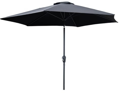 Parasol en Métal Leeds 300cm Noir