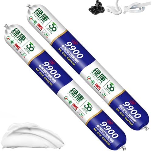 9900 Sealant Waterproof, sigillante siliconico impermeabile 9900, soluzione permanente per crepe su tetti e pareti, resistente al calore, resistente allo strappo e all'allungamento (white,2pcs)