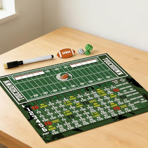 Tabletop Football Dice Game, Strategie Fußball Brettspiel, Mit 3 Würfeln, Tischfußball Würfelspiel, Lustiges Fußball Würfelspiel, Dry Erase Scoreboard Toy, Für Familienabende, Partys Und Unterwegs