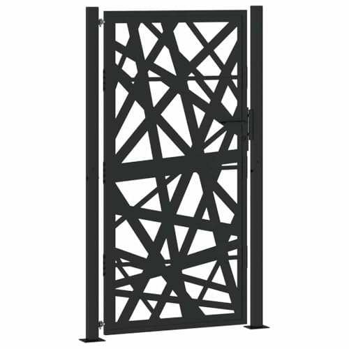 Emmtore Puerta de jardín negra 100x175 cm acero diseño ligero
