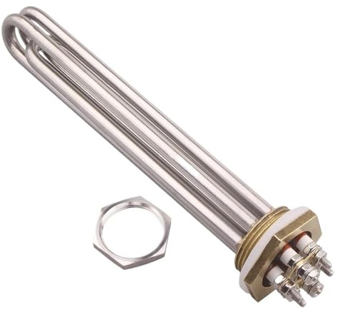 SGREHJDR Chauffe-eau plongeant tubulaire avec filetage DN32, 24 V, 48 V et 36 V CC, 600 W, 900 W, 1200 W et 1500 W (Vert armée, 36 V 1200 W 3 boucles)