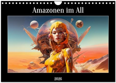 Amazonen im All (Wandkalender 2026 DIN A4 quer), CALVENDO Monatskalender: Amazone im All - Kalender mit Kriegerinnen der amazonen im All. (CALVENDO Menschen)