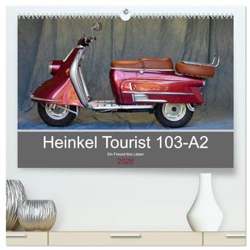 Heinkel Tourist 103-A2 Ein Freund fürs Leben (hochwertiger Premium Wandkalender 2026 DIN A2 quer), Kunstdruck in Hochglanz: Ein deutscher Motorroller mit großer Geschichte (CALVENDO Mobilitaet)
