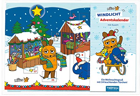 Trötsch Die Maus Windlicht Adventskalender: Karte Weihnachtskarte Adventskalender Geschenk