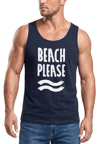 Neverless Herren Tank-Top Beach Please Muskelshirt Muscle Shirt