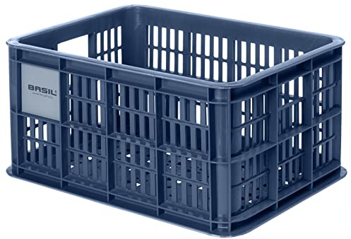 Basil Unisex – Erwachsene Crate S Fahrradkiste für den Vorderradgepäckträger, Bluestone, 40 cm x 29 cm x 21 cm
