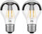 ledscom.de 2 Stück E27 LED Leuchtmittel, A60, warmweiß (2700 K), 6 W, 667lm, Kopfspiegel (silber)