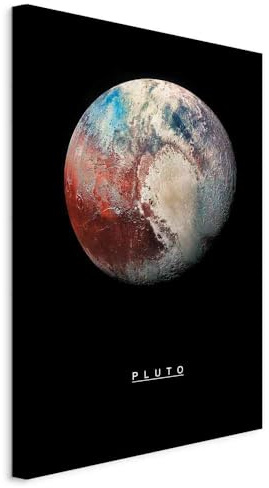 murando - Wandbilder Pluto 60x90 cm 1 tlg - Wand Deko Vlies Leinwand Bilder Groß Wanddeko Wohnzimmer Schlafzimmer Kunstdrucke - Sonnensystem n-C-0181-b-a