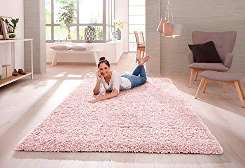 SHAGGY RUG 30MM / 3cm Modern Rugs Living Room Extra Large Small Medium Rectangular Size Soft Touch Thick Pile Living Room Area Rugs Non Shedding (Pink, 200cm x 290cm (6.6ft x 9.5ft))