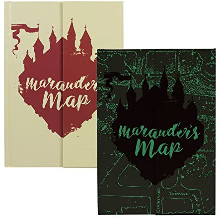 Gamesland, Quaderno A5 Harry Potter, Mappa di Marauders 'Glow in the Dark', Beige