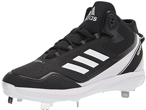 adidas Men's Icon 7 Mid Baseball Shoe, Black/White/Silver Metallic, 7