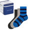 FALKE Unisex Kinder Socken Happy Triple Pack Giftbox K So Baumwolle gemustert 3 Paar, Mehrfarbig Blue Grey Mix 0020, 27-30