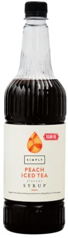 Simply Sugar Free Peach Iced Tea Syrup, Vegan & Gluten Free Beverage Syrup for Cocktails & Mocktails (1 Litre)