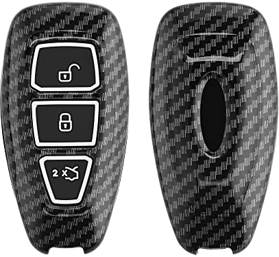 kwmobile Autoschlüssel Hülle kompatibel mit Ford 3-Tasten Autoschlüssel Keyless Go - Hardcover Schutzhülle Schlüsselhülle Cover in Schwarz