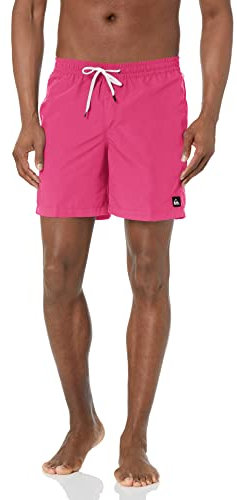 Quiksilver Volley Short de Bain pour Homme avec Taille élastique Combinaison modèle Court, Rouge Carmin/Rose, XL
