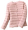 Doudoune légère pour femme printemps et automne Slim sans col thermique, Rose poudré, Large