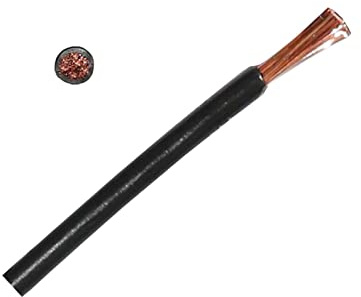 Thin Wall Cable Single Core 12v 24v 48v Black Red Round PVC Wire Auto Marine Solar Battery Power (4mm2 Black 39A, 10 Metre Coil)