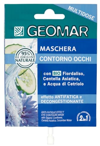 GEOMAR | Masque et Contour des Yeux 2 en 1, Effet Anti-fatigue et Décongestionnant, 95% d’Origine Naturelle, Testé Dermatologiquement, Made in Italy, 12 ml