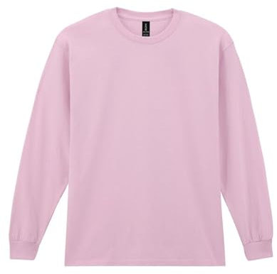 Gildan Ultra Cotton Adult Long Sleeve T-Shirt, Light Pink, S