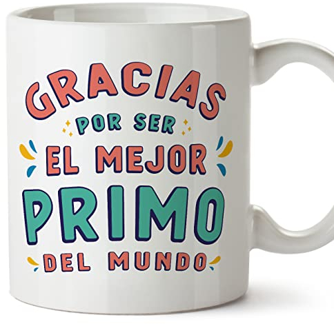 MUGFFINS Tazas para PRIMO - En Español - Gracias por ser el mejor - 11 oz / 330 ml - Regalo original y divertido